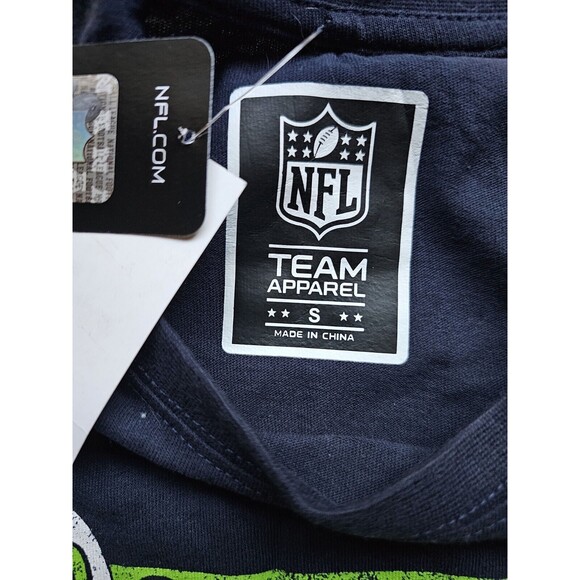 NWT NFL Womens Small Seattle Seahawks Tee Blue Neon Green Tshirt Short Sleeves - Picture 2 of 5